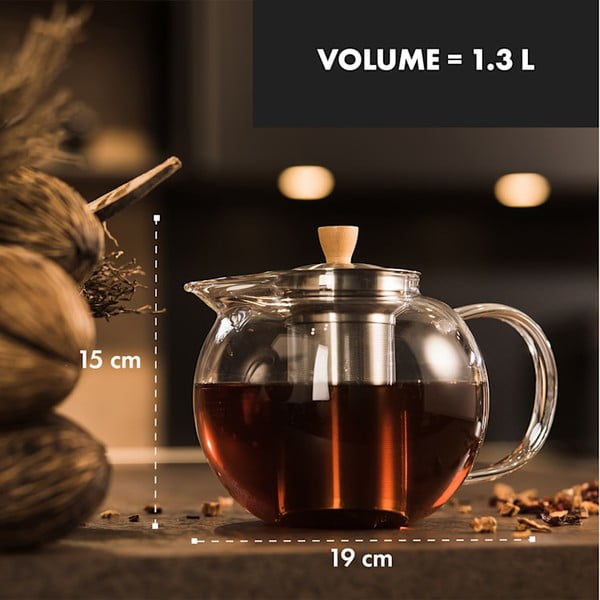 Szklany dzbanek do herbaty Klarstein Sencha, 1,3 l-image-1