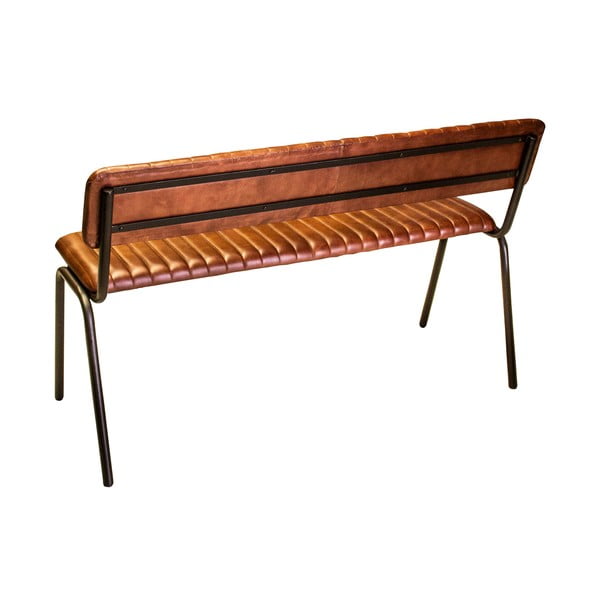 Brązowa skórzana  ławka – Antic Line-image-1