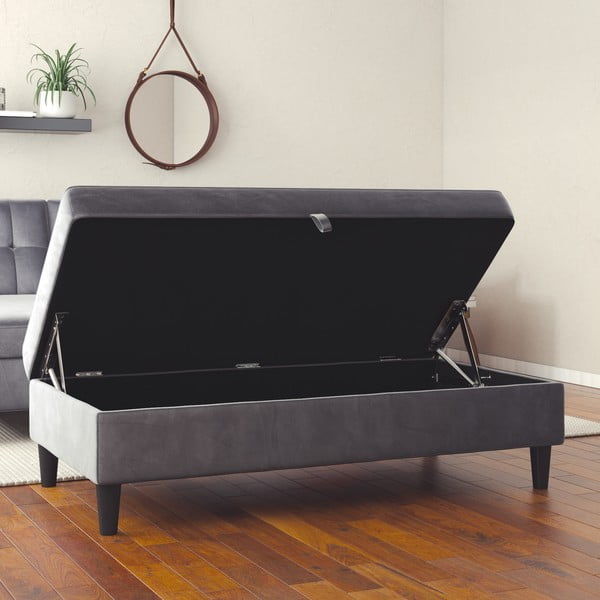 Szary aksamitny podnóżek Hartford – Støraa-image-1