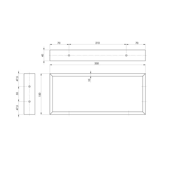 Czarny stalowy stelaż pod blat 35x4 cm – Sapho-image-1