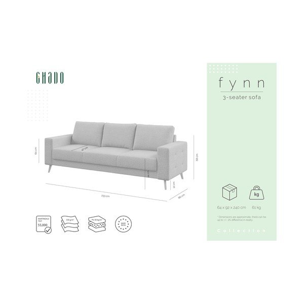 Szara sofa Ghado Fynn, 233 cm-image-3