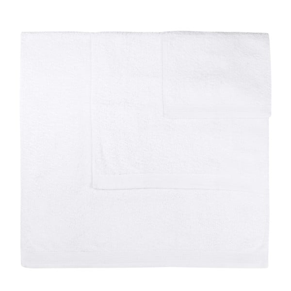 Komplet 3 białych ręczników Artex Delta