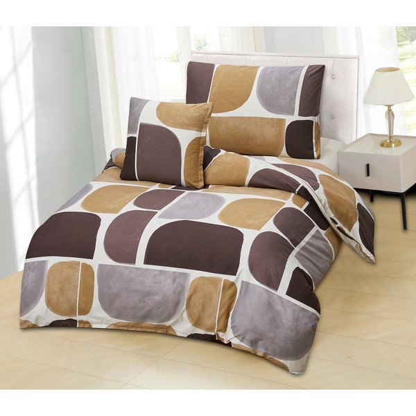 Pościel jednoosobowa z mikrosatyny 3-częściowa 140x200 cm Pablo – My House-image-1