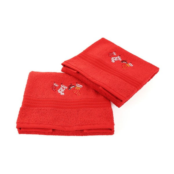 Zestaw 2 ręczników Corap Red Socks, 50x90 cm
