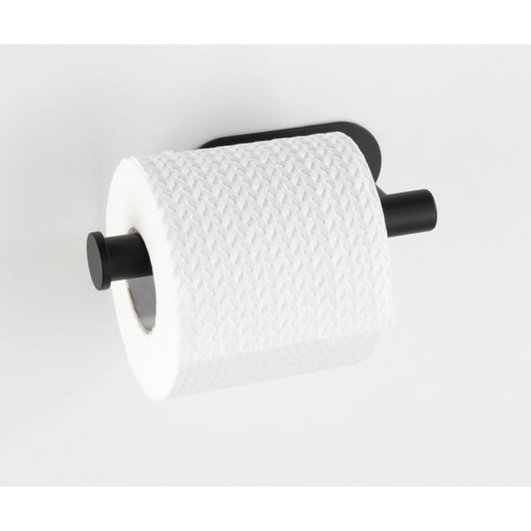 Samoprzylepny uchwyt na papier toaletowy ze stali nierdzewnej w kolorze matowej czerni Orea – Wenko-image-1