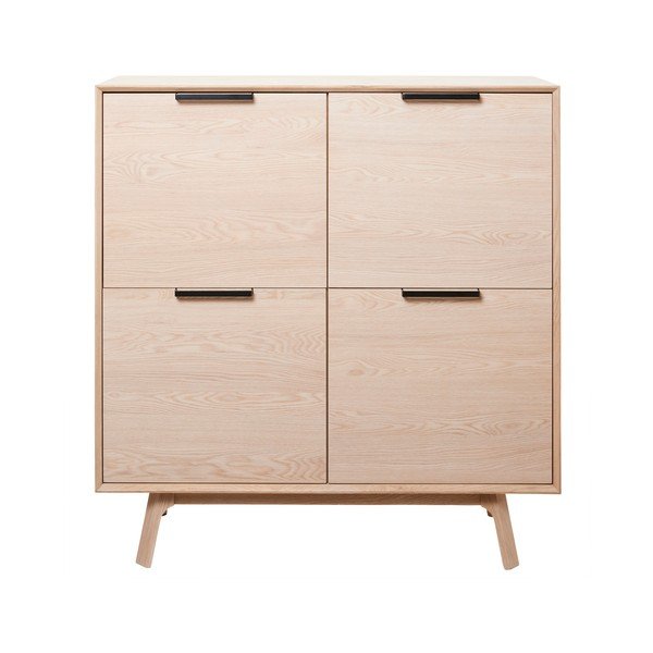 Komoda z białego dębowego drewna 4 drzwiczkami Unique Furniture Vivara