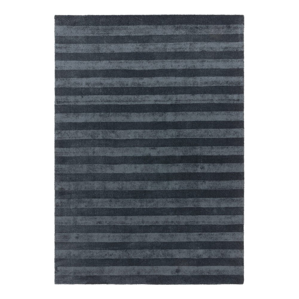 Ciemnoniebieski dywan z włókien z recyklingu tkany ręcznie 120x170 cm Connor – MADE