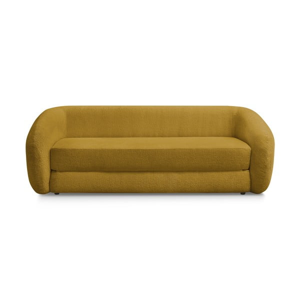 Musztardowa rozkładana sofa z tkaniny szenilowej 228 cm Neyo – Bobochic Paris
