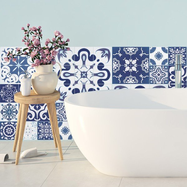 Zestaw 24 naklejek Ambiance Azulejos Polka, 50x60 cm-image-4