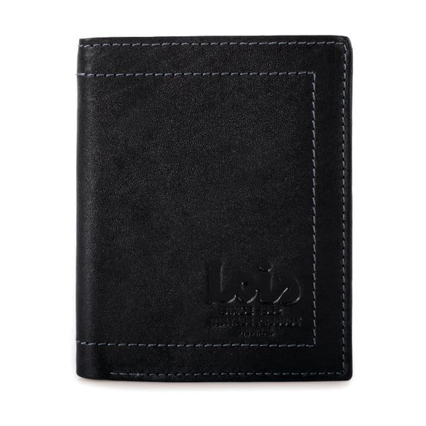 Skórzany portfel Lois Black, 8,5x10,5 cm