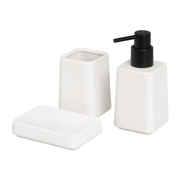 Biały zestaw ceramicznych akcesoriów łazienkowych – Casa Selección