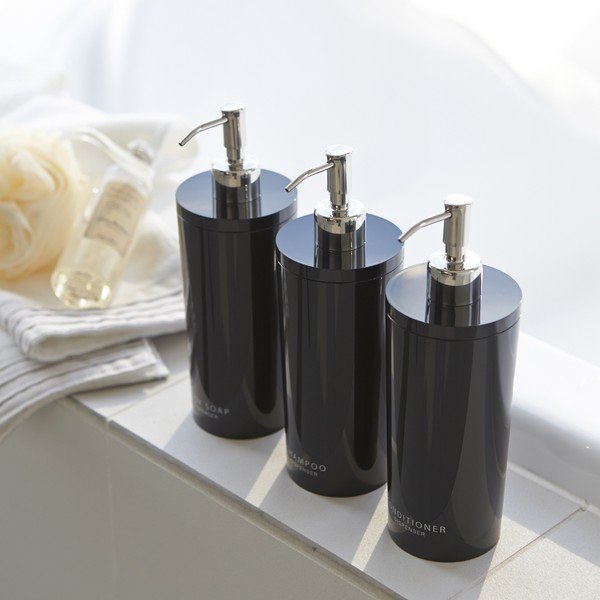 Czarny plastikowy dozownik do mydła 500 ml Round – YAMAZAKI-image-4