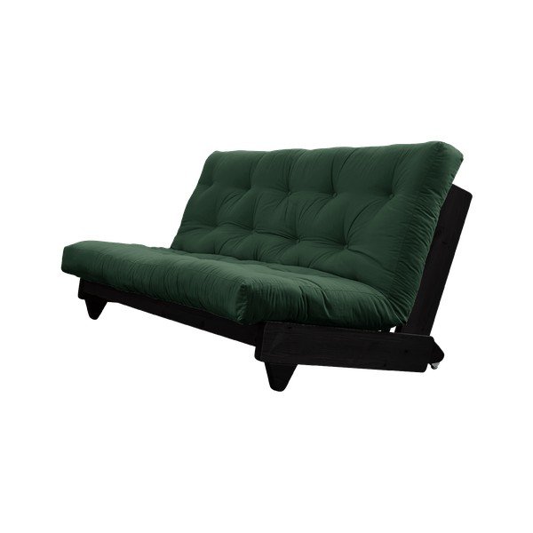 Sofa rozkładana z ciemnozielonym pokryciem Karup Design Fresh Black/Forest Green-image-3