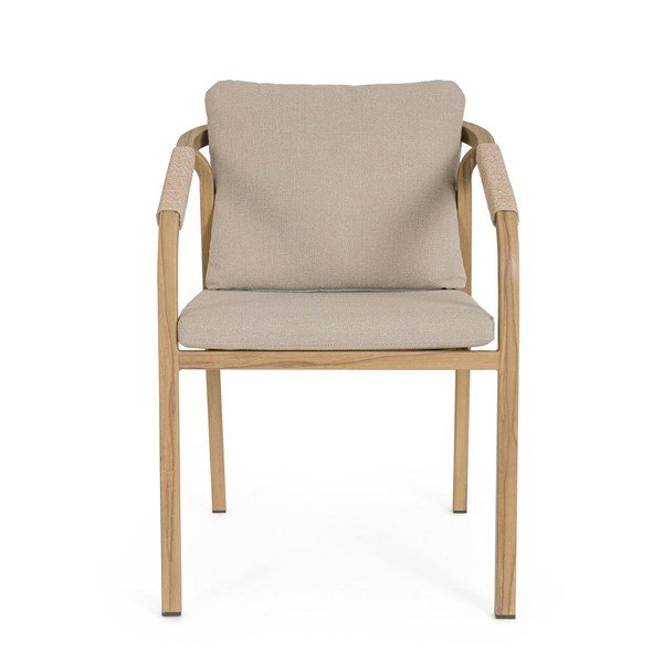 Metalowe krzesło ogrodowe w naturalnym kolorze Kalimera – Bizzotto-image-2