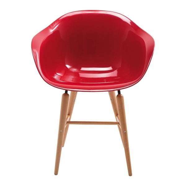 Czerwone krzesło z podłokietnikami Kare Design Forum