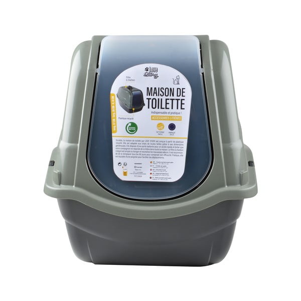 Kuweta dla kota w kolorze khaki 39x57 cm – Love Story-image-3