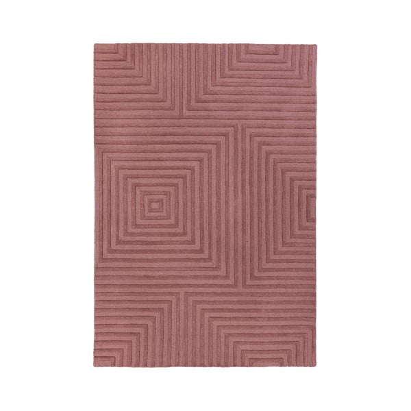 Różowy wełniany dywan Flair Rugs Estela, 160x230 cm