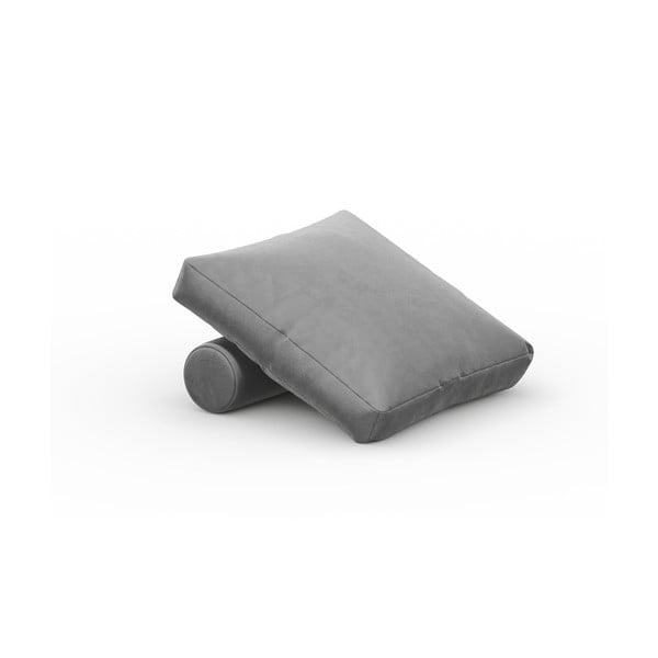 Szara aksamitna poduszka do sofy modułowej Rome Velvet – Cosmopolitan Design
