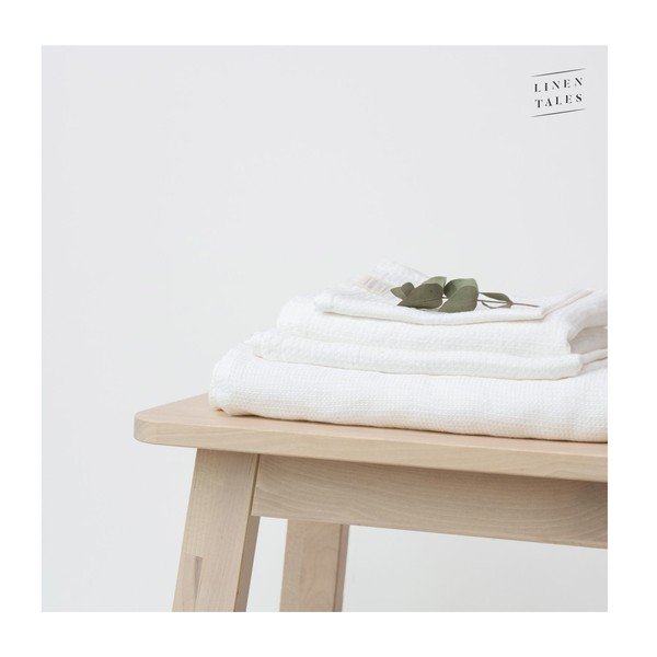 Biały lniany ręcznik 125x75 cm – Linen Tales-image-1