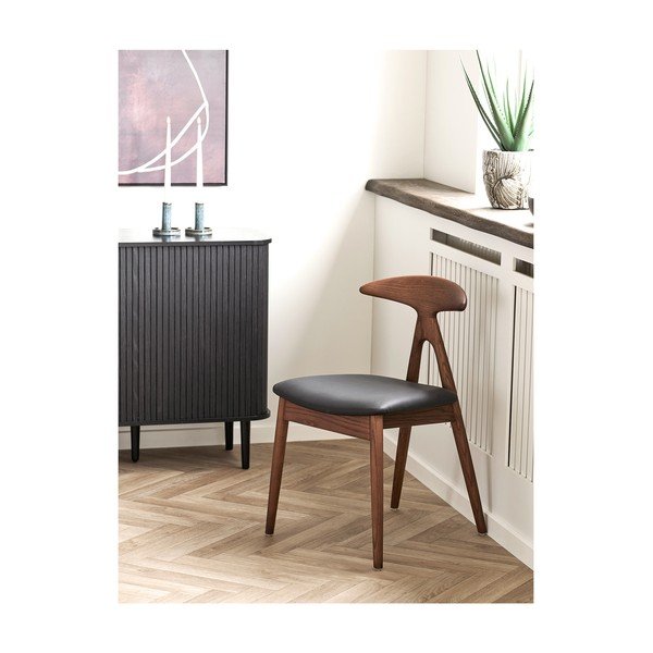 Czarne/ciemnobrązowe krzesło z litego drewna dębowego Lanuza – House Nordic-image-1
