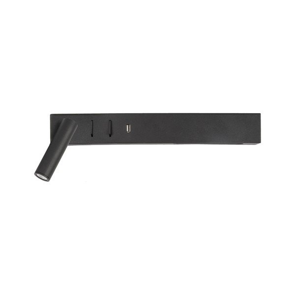 Metalowy kinkiet LED z elastyczną konstrukcją/z portem USB w kolorze matowej czerni Vida – Nova Luce