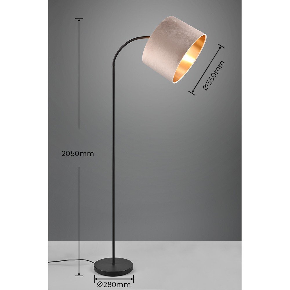 Czarno-beżowa lampa stojąca (wys. 205 cm) Julieta – Trio (zdjęcie 7)