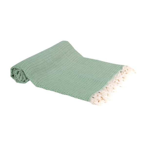 Jasnozielony ręcznik kąpielowy tkany ręcznie Ivy's Emel, 100x180 cm