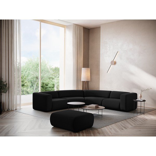 Czarny aksamitny podnóżek Ekahi – Makamii-image-1