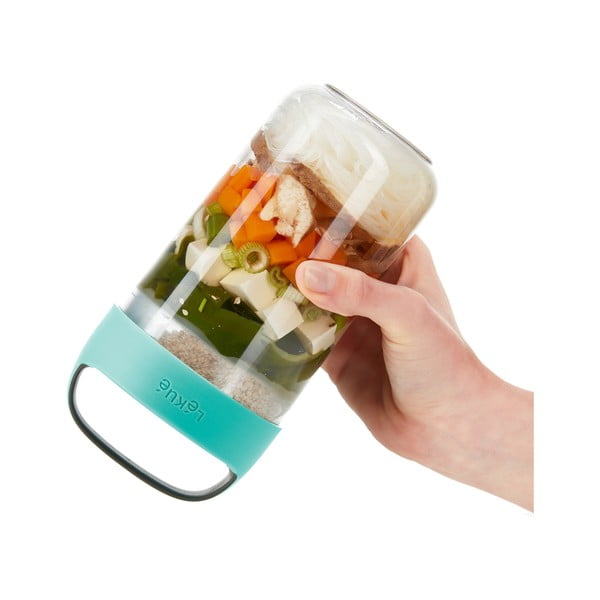 Pojemnik na zupę z turkusową pokrywką Lékué To Go, 600 ml-image-1