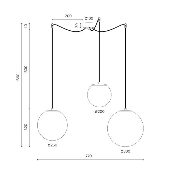 Biała lampa wisząca z 3 kloszami i oprawką w czarnym kolorze Sotto Luce TSUKI-image-3