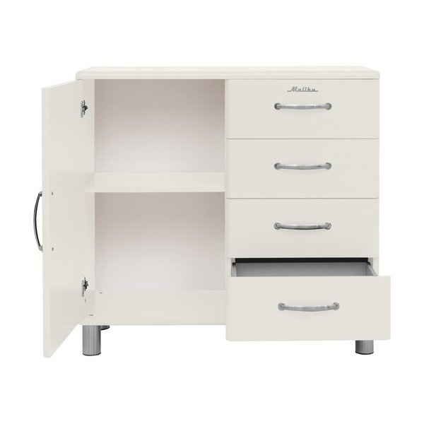 Biała niska komoda 98x92 cm Malibu – Tenzo-image-4