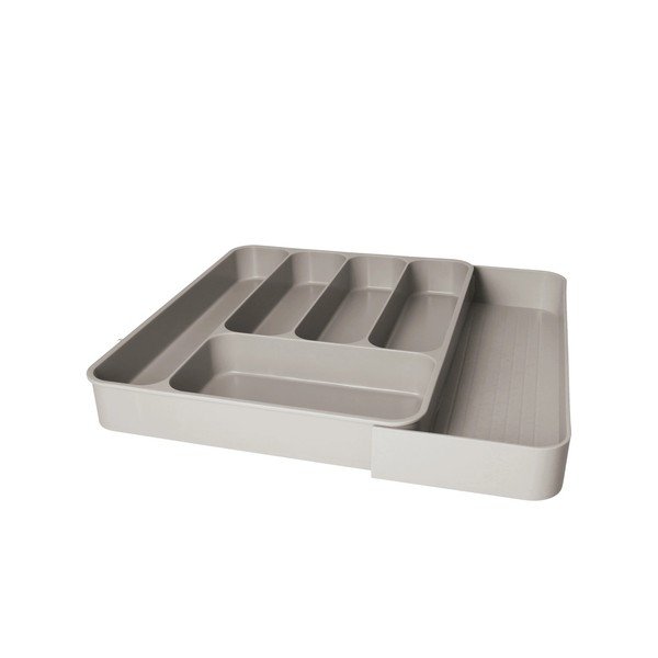 Szary regulowany plastikowy organizer na sztućce do szuflady 39 x 43,5 cm – Brandani