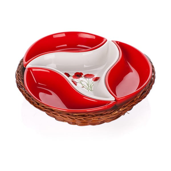 Miska w koszyku Banquet Red Poppy, 23 cm