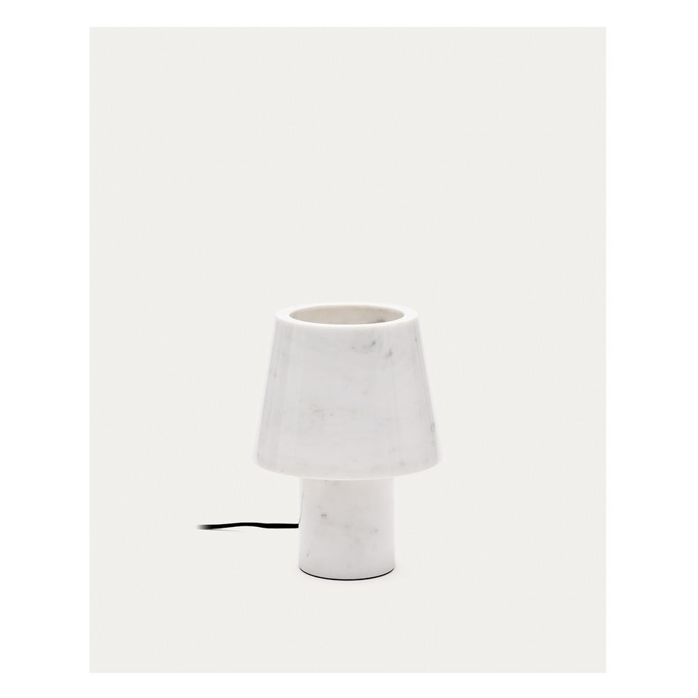 Marmurowa lampa stołowa w kolorze kości słoniowej z marmurowym kloszem (wysokość 27 cm) Alaro – Kave Home (zdjęcie 5)