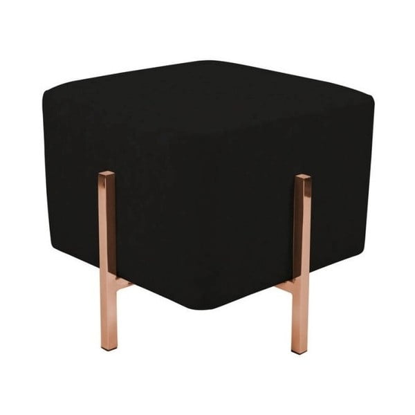 Czarny stołek z nogami w kolorze miedzi Vivorum Liani