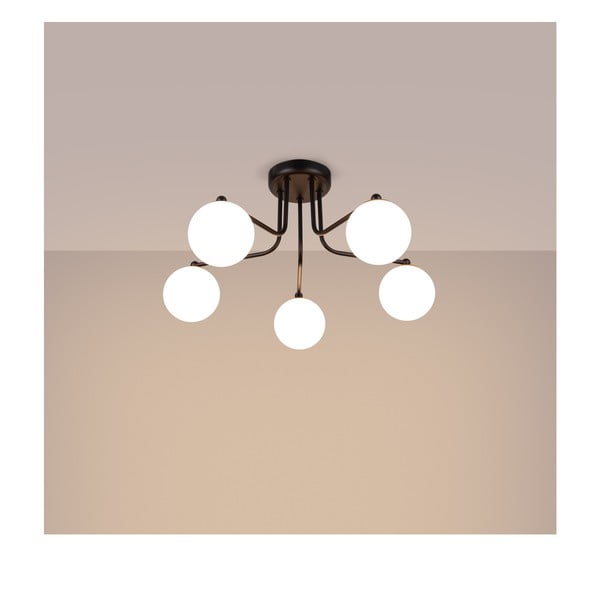 Czarno-biała lampa sufitowa Beam – Sollux-image-1