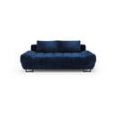 Granatowa 3-osobowa sofa rozkładana z aksamitnym obiciem Windsor & Co Sofas Cirrus