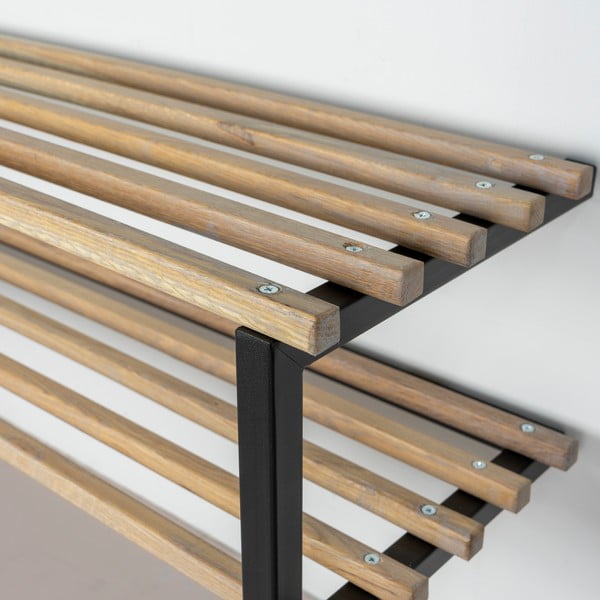 Czarna/w naturalnym kolorze metalowa wisząca szafka na buty 100x26x34 cm Marco – Spinder Design-image-4