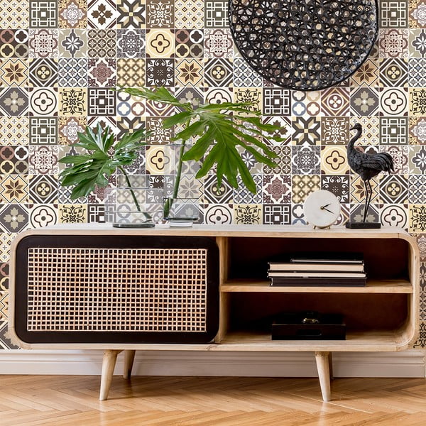 Zestaw 24 naklejek ściennych Ambiance Kenjito, 15 x 15 cm-image-4