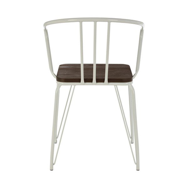 Białe/w naturalnym kolorze krzesło z litego drewna wiązu District – Premier Housewares-image-4