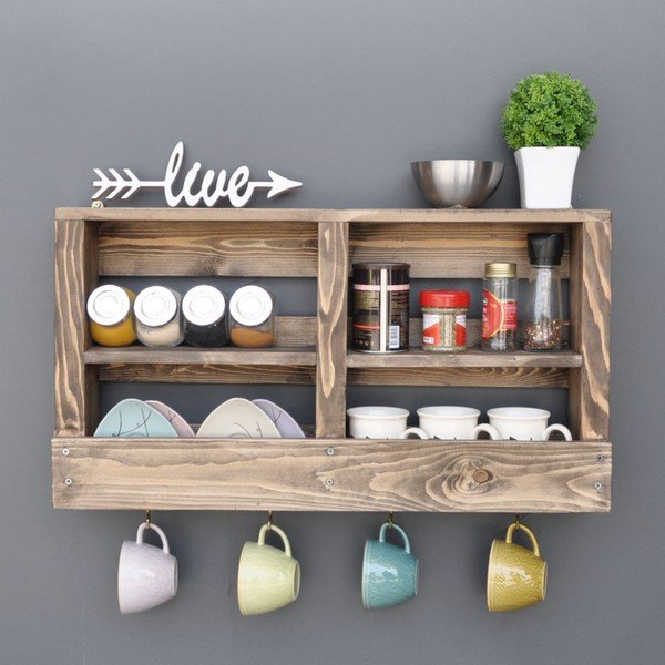 Drewniana półka z haczykami Ayako-image-1