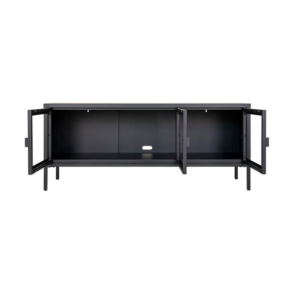 Czarna metalowa szafka pod TV 130x55 cm Brisbane – House Nordic-image-1