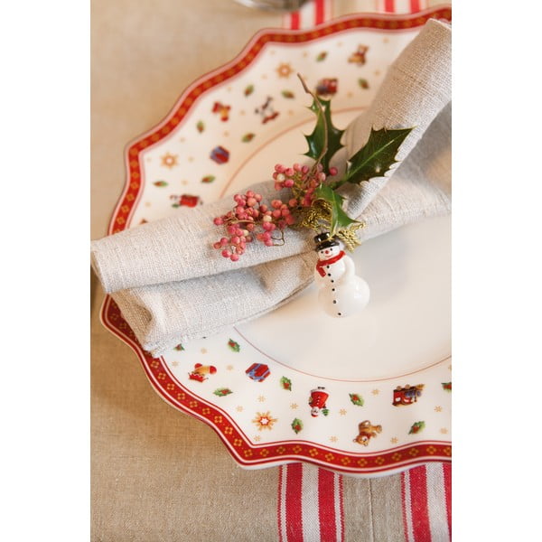 Biało-czerwony porcelanowy świąteczny talerz Toy's Delight Villeroy&Boch, ø 29 cm-image-3