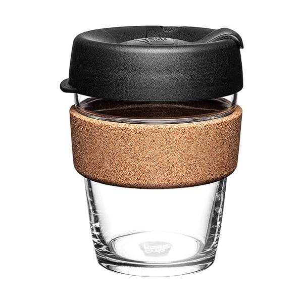 Czarny/brązowy kubek podróżny 340 ml Brew Cork Black M – KeepCup