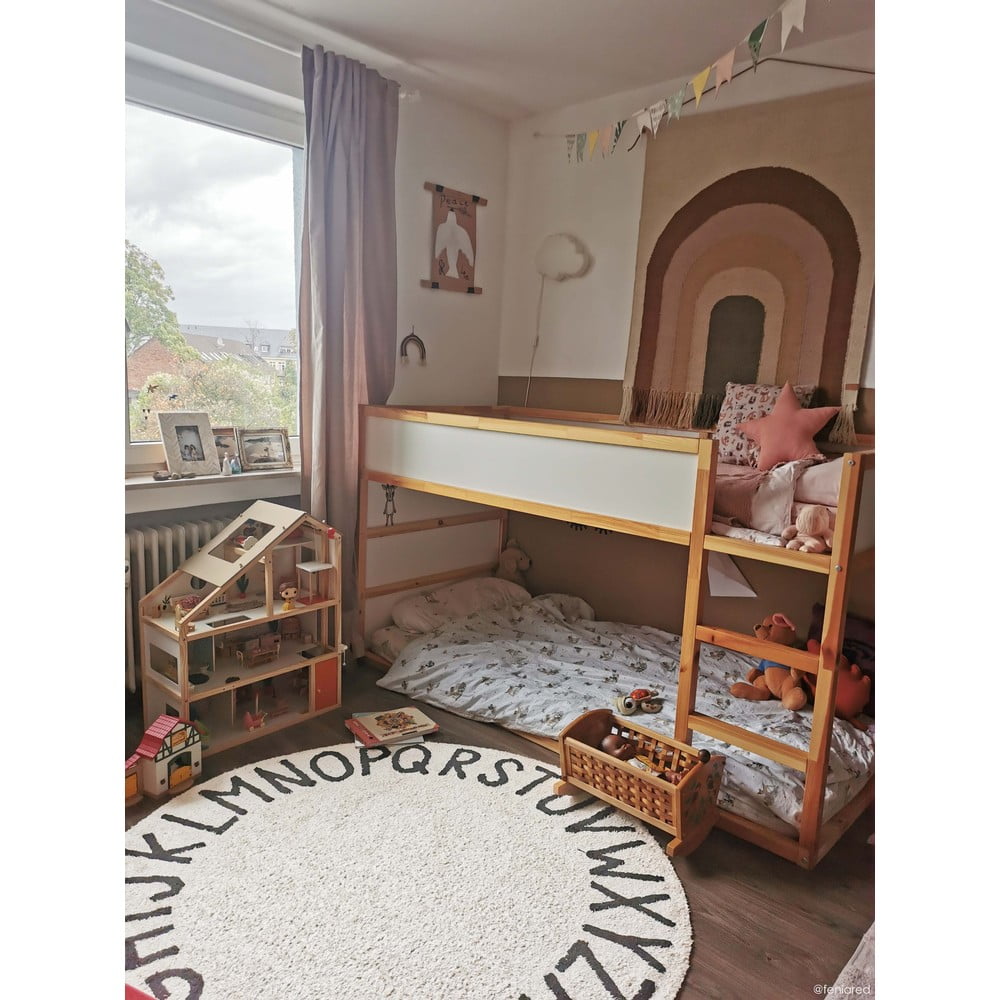 Kremowy bawełniany dywan dziecięcy tkany ręcznie odpowiedni do prania ø150 cm ABC Natural Black – Lorena Canals (zdjęcie 8)