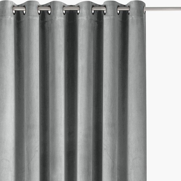 Szara aksamitna zasłona częściowo zaciemniająca (dimout) 200x250 cm Velto – Filumi