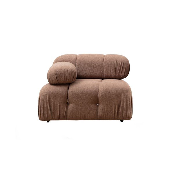 Brązowy moduł sofy z materiału bouclé (lewostronny) Bubble – Artie