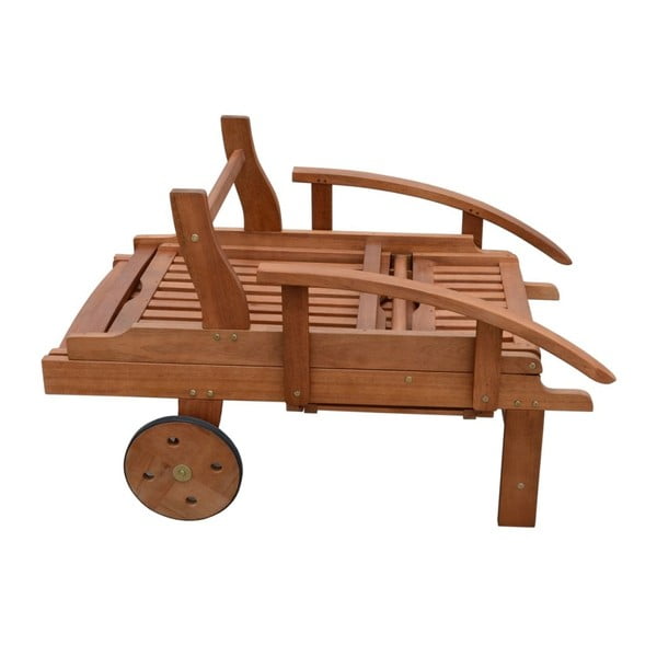 Brązowy drewniany leżak ogrodowy Beverly Hills – Garden Pleasure-image-1