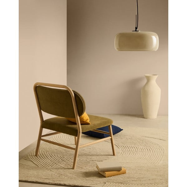 Zielony fotel z tkaniny szenilowej Helda – Kave Home-image-1