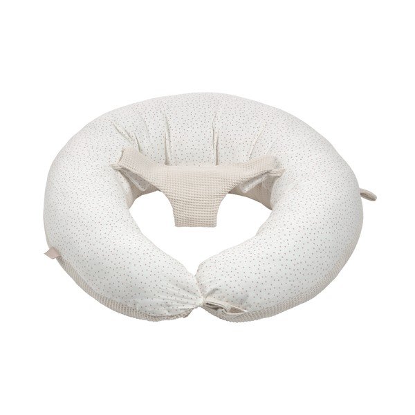 Biało-żółta poduszka do karmienia z bawełny organicznej Kave Home Madinna, dł. 135-image-4